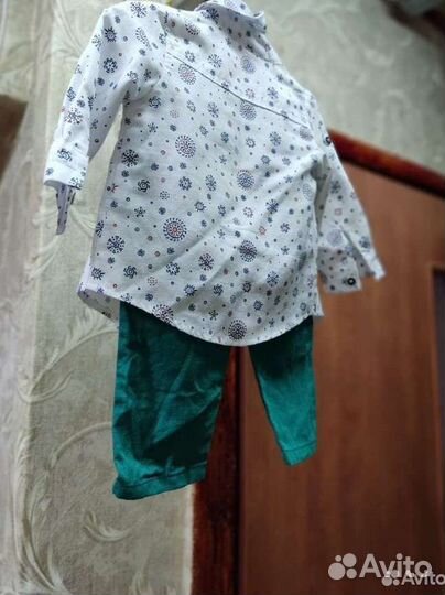 Рубашка на выход на мальчика + джинсы р. 68