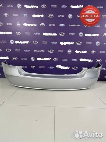 Бампер задний Volkswagen Polo (10-15) серебристый