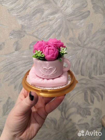 Мыло ручной работы Чашка с пионами