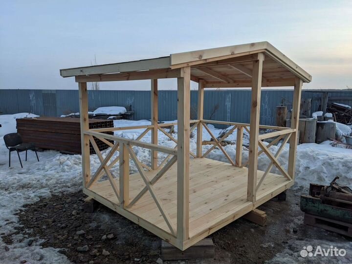 Беседка из дерева ручная работа