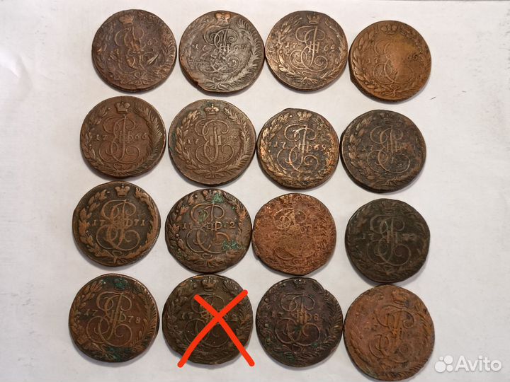 Медные монеты Российской империи 1757-1791 г.г