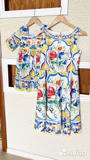 Фемели лук платья Мама 42 р Дочь 1-7 лет Дольче