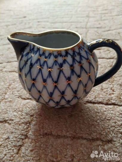 Сахарница и сливочник кобальтовая сетка лфз