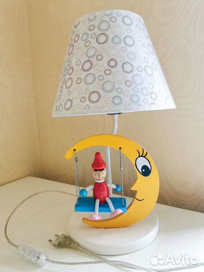 Лампа настольная Буратино на луне