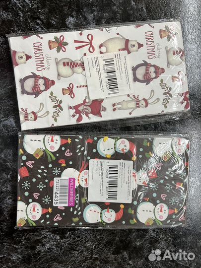 Крафт пакет подарочный (новогодний)