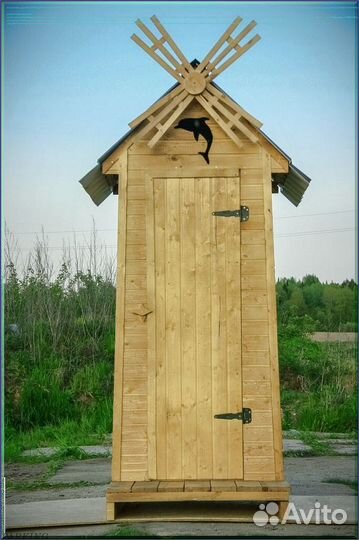 Дачный туалет деревянный прямоугольник MKJ