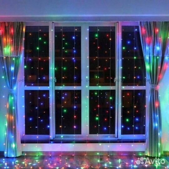 Гирлянда штора сетка -50