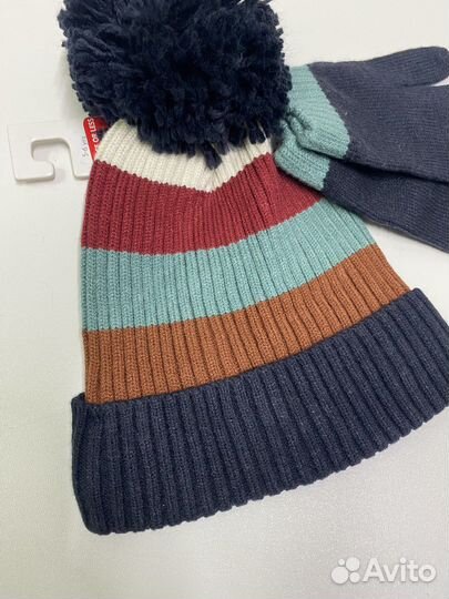 Шапка+варежки Next новые