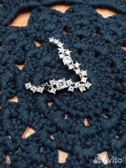 Серьги каффы серебро