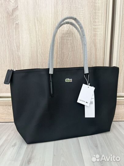Cумка Lacoste шопер черная тоут, для офиса