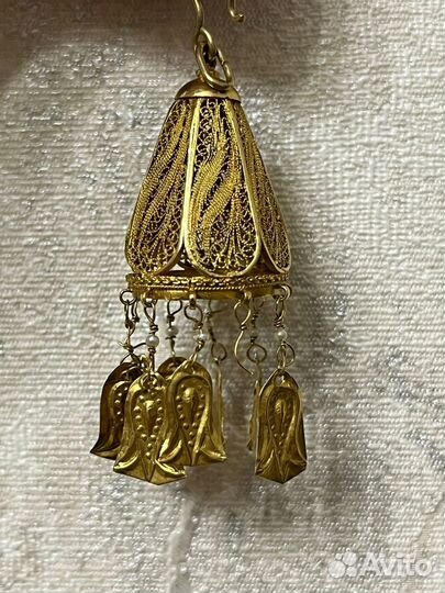 Золотые серьги старинные