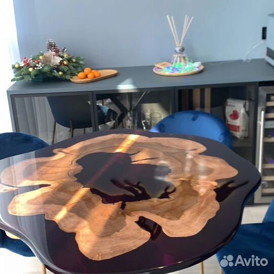 Стол из смолы, стол река, стол из эпоксидной смолы
