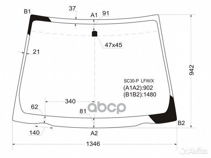 Стекло лобовое toyota yaris/vitz 10-19 SC30-P L