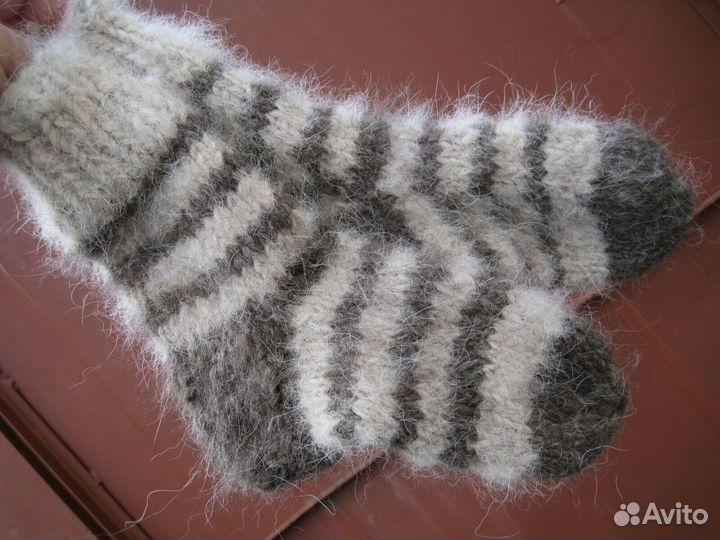 Носки собачий пух шерсть варежки ручные толстые