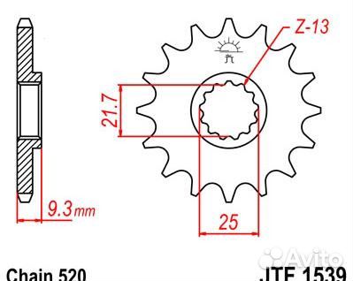 Звезда передняя JT Sprockets JTF1539.14