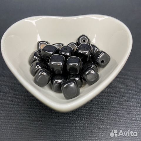 Шунгит бусины куб 6, 8, 10, 12мм