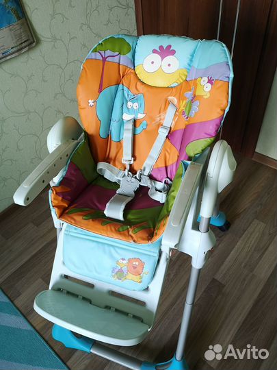 Стульчик для кормления Chicco + зебра-попрыгун