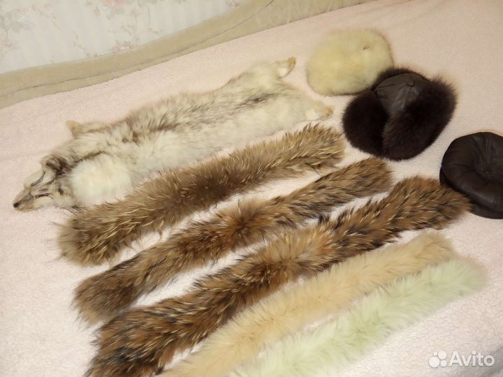 Шкурка Песца меховые Воротники Шапки Берет кожаный