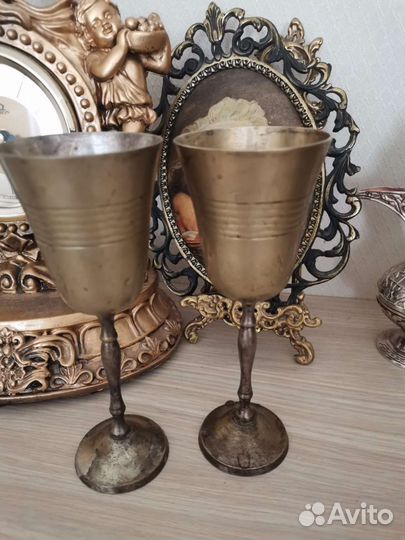 Фужеры мельхиор. Старинные