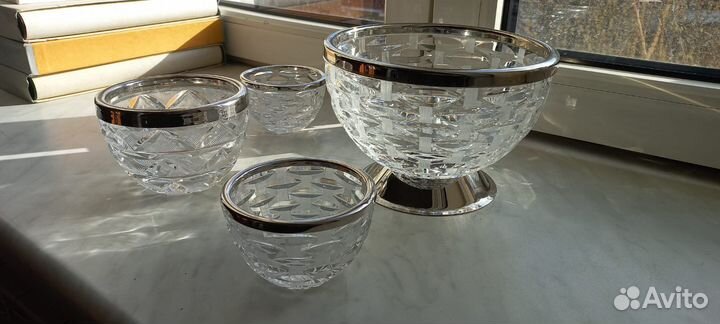 Хрустальный сет, вазы для салатов, конфет