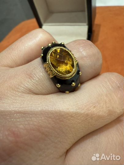 Кольцо из золота с цитрином. Эксклюзив