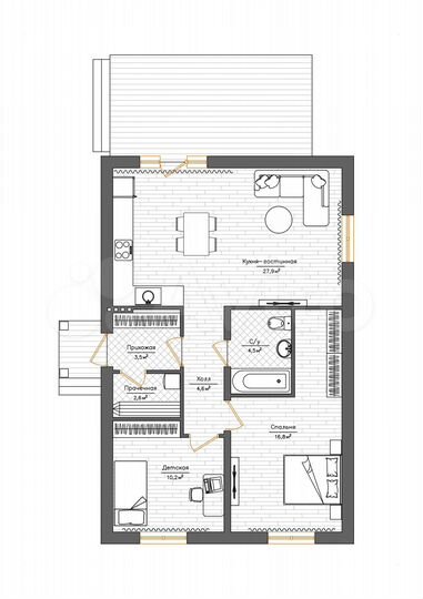Дом 72 м² на участке 6,7 сот.