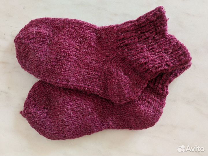 Носки шерстяные детские вязаные 15-16см