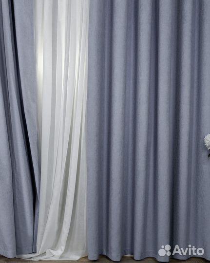 Комплект Шторы и Тюль Эдем Гиацинтовый+Вуаль