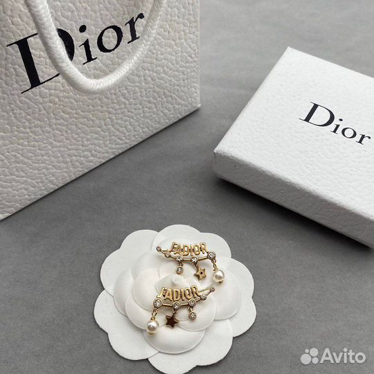 Серьги dior премиум CD Диор