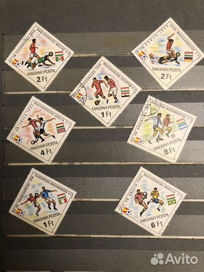 Марки гашеные футбол Куба, Венгрия, Мадагаскар