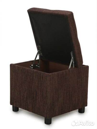 Пуф Beneli квин, коричневый,Рогожка, с ящиком для