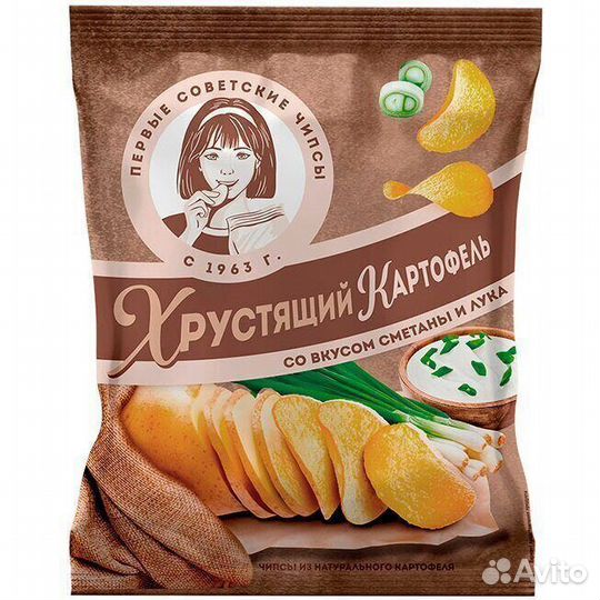 Чипсы Хрустящий картофель Сметана и Лук 40 г