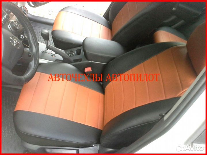 Чехлы Автопилот Toyota Rav4 3 из экокожи чёр-кор