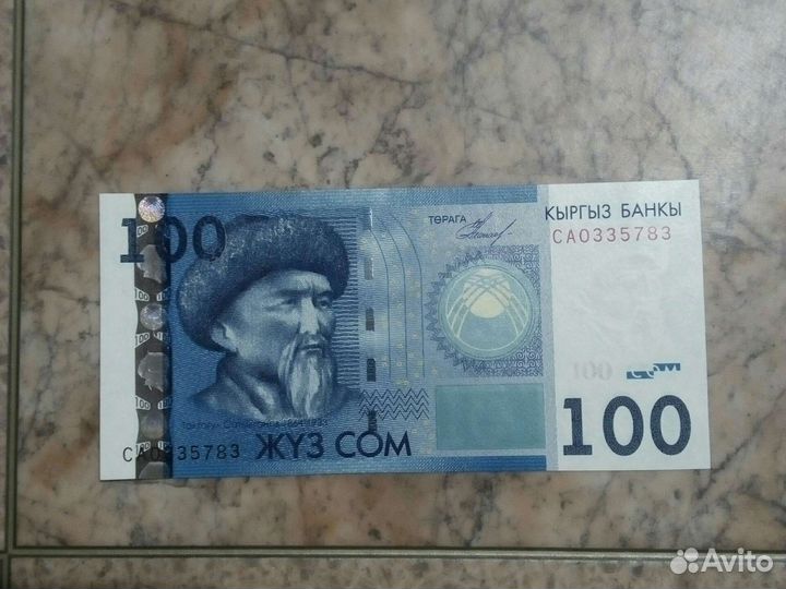 Банкнота Киргизии /100 сом.2009 год /пресс