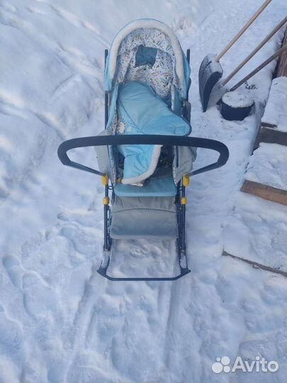 Детские санки с колесами бу