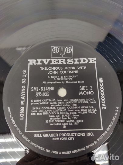 Jazz:Thelonious Monk With John Coltrane76LP JPN NM