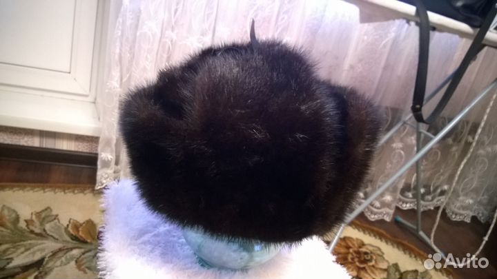 Мужская норковая зимняя шапка-ушанка