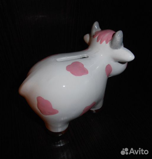 Копилка эмалированная керамическая фигурка Коровка