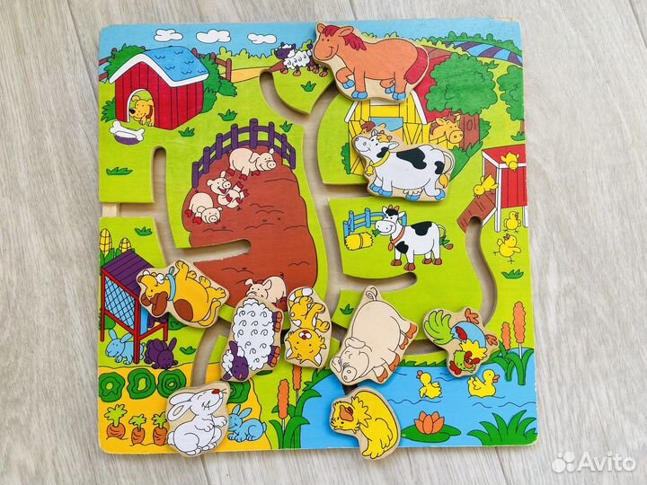 Деревянный развивающий лобирин