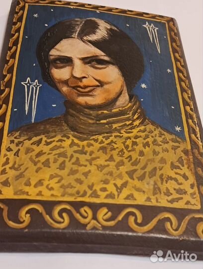 Советская Мoнa Лизa кapтинa на дереве СССР 70е 18