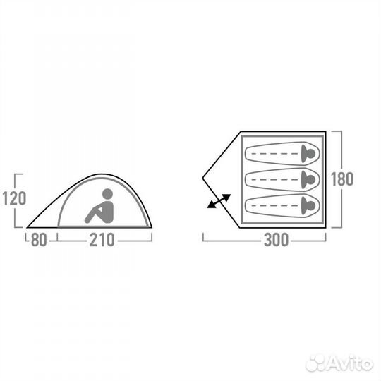 Трехместная палатка