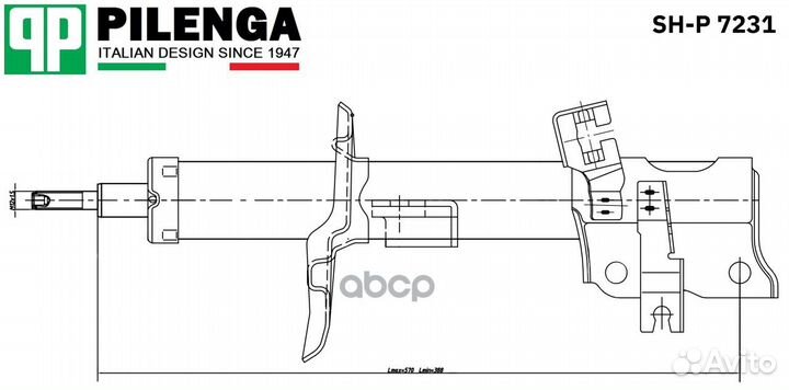 Амортизатор передний левый газовый sh-p7231 PI