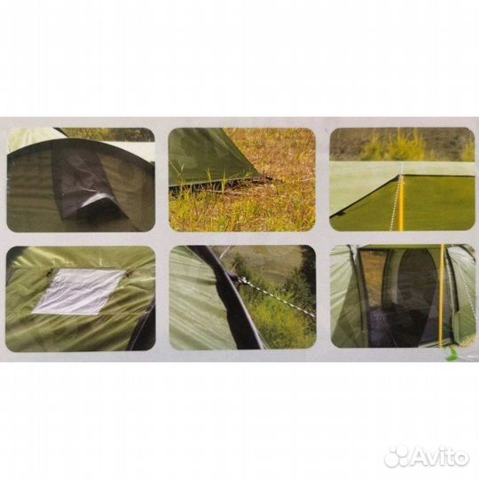 Палатка двухкомнатная с тамбуром и навесом