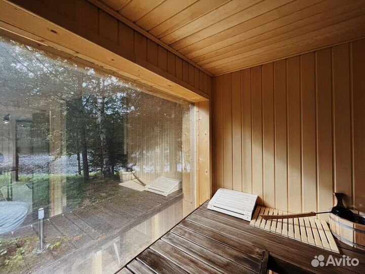 Русская баня на дровах с панорамным видом на реку