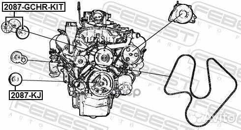 Ролик натяжной (компл-2шт) jeep grand cherokee