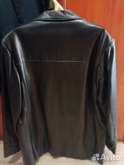 Кожаный пиджак мужской 52-54 размер