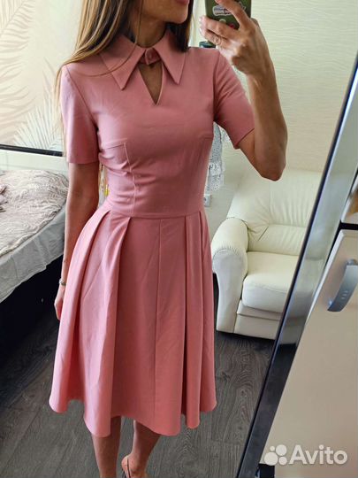 Платье розовое xs 40