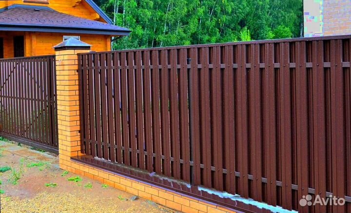 Забор из штакетника быстро, ворота