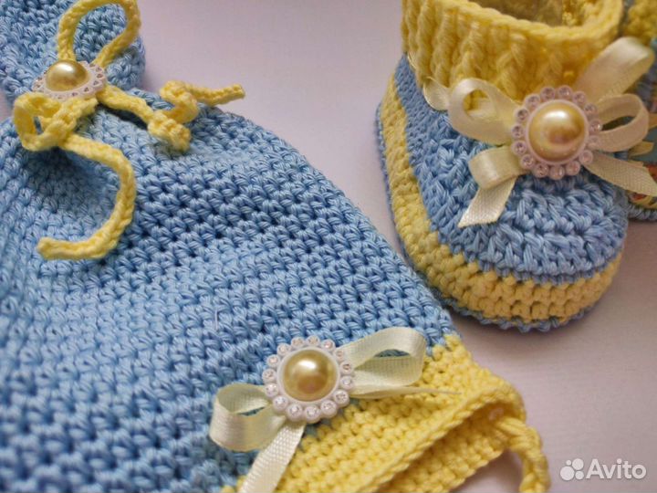 Комплект пинетки и шапочка