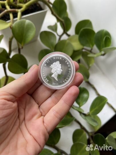 Монета коллекционная 2 доллара 2011, серебро